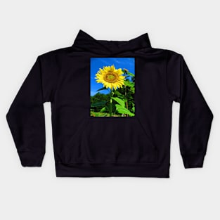 Sunflower and Honeybee Photographic Print Kids Hoodie